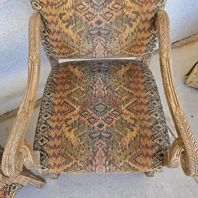 Century Furniture French Louis XIII Os De Mouton Armchairs a Pair For Sale - Image 10 of 16
