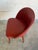 Red Vinyl Barrel Accent Chair With Tapered Wood Legs Mid-Century Modern 1960s For Sale - Image 10 of 11