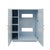 Contemporary Matthew Izzo Home Poppy Light Blue Lacquer Two Door Cabinet With Lattice Design and Brass Door Pulls For Sale - Image 3 of 5