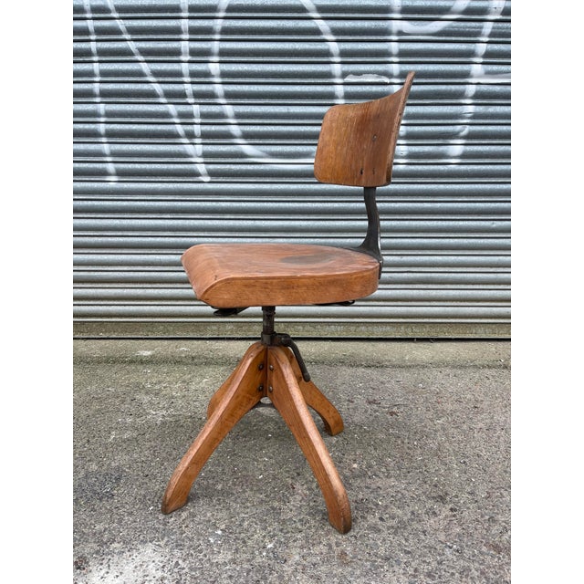 Industrial Adjustable Architects Chair by Margarete Klöber for Polstergleich, Germany, 1930s For Sale - Image 3 of 10