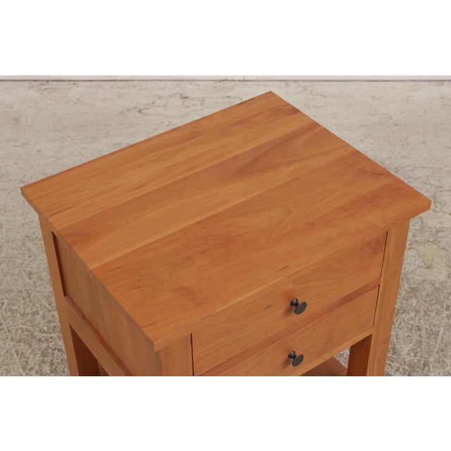 Wood Gat Creek 2 Drawer Studio Crafted Cherry Nightstand For Sale - Image 7 of 15