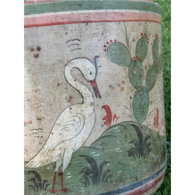 Rare Vintage Tonala Mexico Ceramic Large Planter Pot For Sale - Image 9 of 12