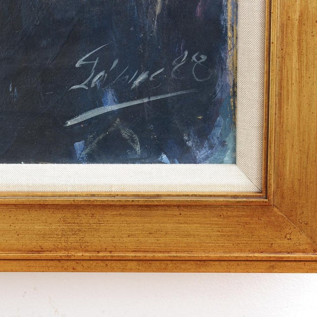 French School Artist, Portrait of a Woman and Her Horse, 1980s, Oil on Board, Framed For Sale - Image 4 of 18