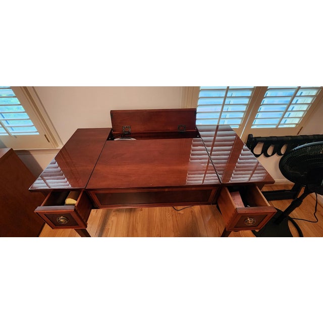 Transitional Beautiful Hekman Mahoghany Desk For Sale - Image 3 of 9