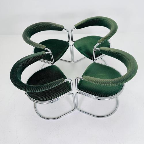 Mid-Century Modern Green Velvet Dining Table Armchairs by Giotto Stoppino, Italy, 1970s For Sale - Image 17 of 18