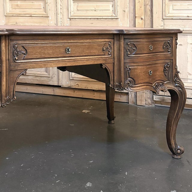 Antique French Louis XV Walnut Double-Faced Desk For Sale - Image 10 of 15