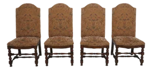 Set of 4 Mahogany High Back Dining Chairs