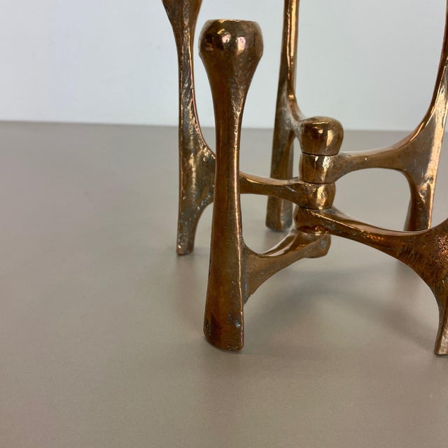 Mid-Century German Brutalist Candleholder in Bronze by Michael Harjes, 1960s For Sale - Image 6 of 18