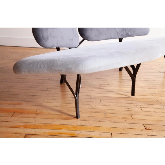 French French Steel and Upholstered "Borghese" Sofa by Noe Duchaufour-Lawrence For Sale - Image 3 of 6