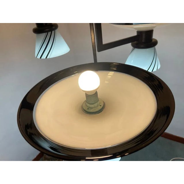 Architectural Black and White Pendant Light, 1980s For Sale - Image 6 of 10