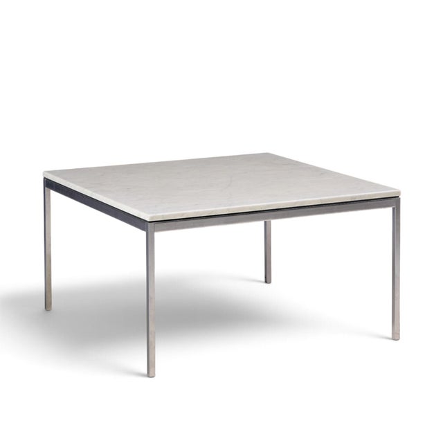 Knoll Florence Knoll Mid Century Chrome and Marble Top Coffee Table For Sale - Image 4 of 8
