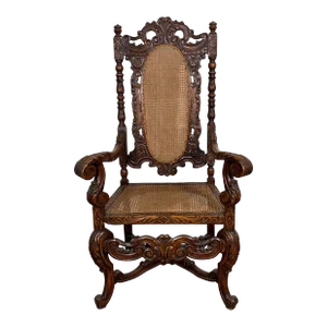 Early 20th Century Carved Walnut Chair