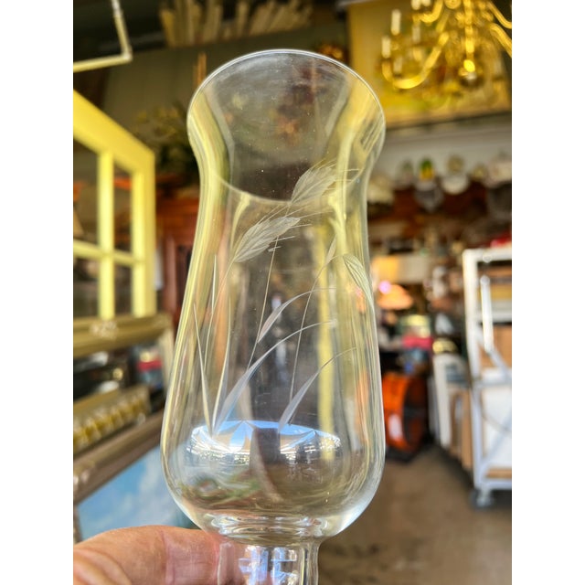 Glass Vintage Glass Hurricane Candle Holder / Parfait Pair For Sale - Image 7 of 7