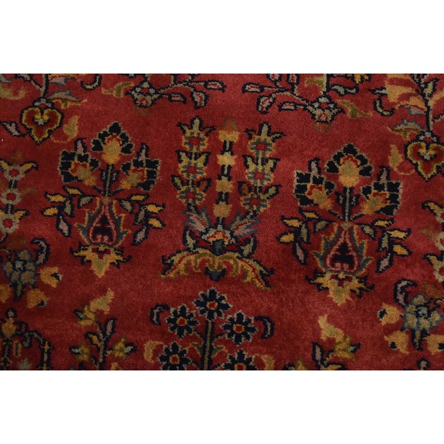 Fine Sarouk Runner 2’8” X 9’7” Pink Wool Traditional Hand-Knotted Oriental Rug For Sale - Image 4 of 12