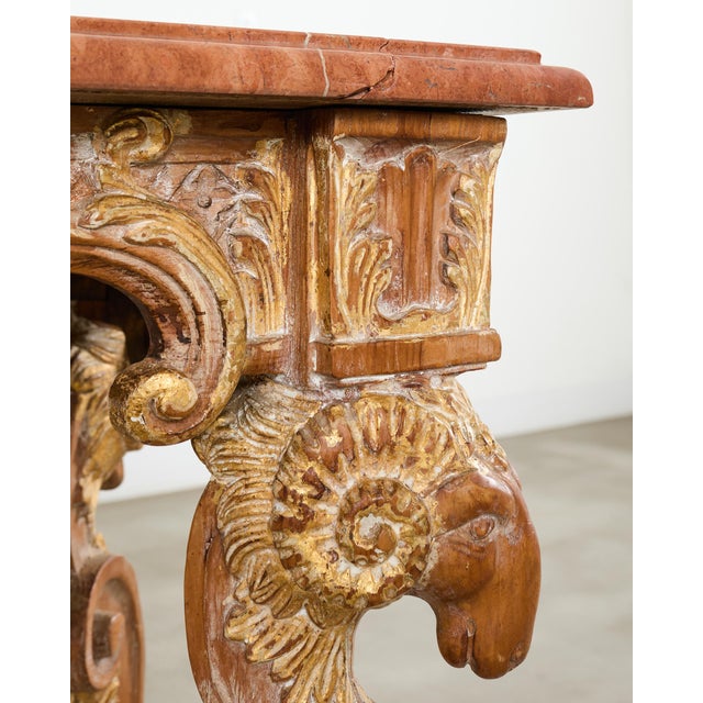 Italian Baroque Style Marble Top Console Table For Sale - Image 16 of 18