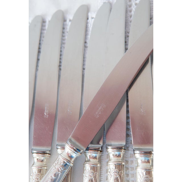 Rococo Antique French Starter or Dessert Knives from Sfam, 1940s, Set of 12 For Sale - Image 3 of 5