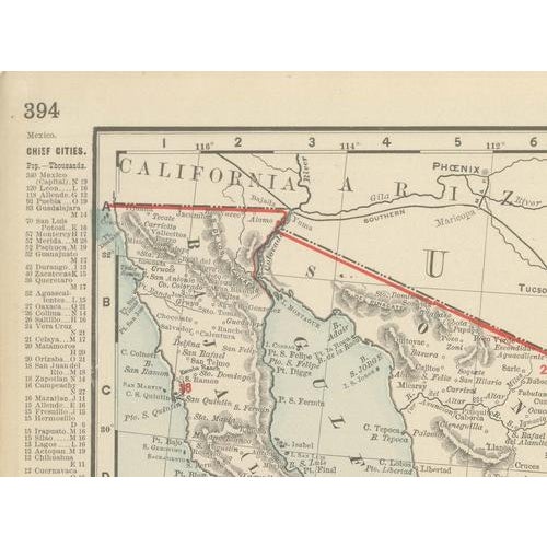 Antique Map of Mexico with Valley of Mexico Inset by Rand McNally, 1899 For Sale - Image 6 of 12