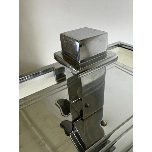 Brown Vintage Ralph Lauren Leather and Nickel Bankers Style Desk Lamp For Sale - Image 8 of 12