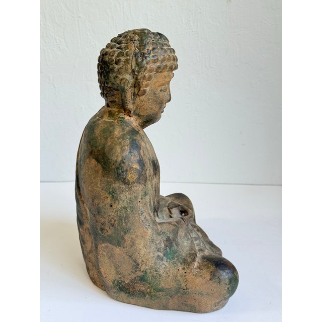 Mid 20th C. Otajiri Japan Cast Iron Seated Buddha Sculpture For Sale In Seattle - Image 6 of 9