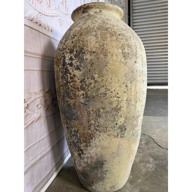 Tan Spanish Colonial Hand-Painted Terracotta Urns, Mid-20th Century For Sale - Image 8 of 11