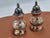 Silver-plated pepper and salt container, 2 pieces, dimensions: height: 8.7 cm, diameter: 4.2 cm.