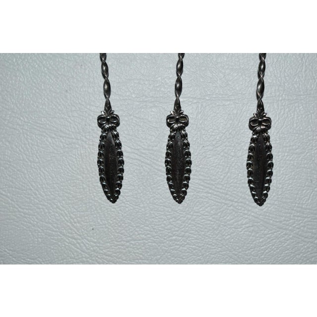 Metal Antique Set of Three Decorative Demitasse Sterling SIlver Spoons For Sale - Image 7 of 12