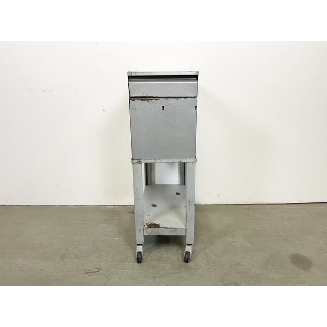 Vintage industrial box on wheels, ( former filling cabinet ) ,was made by Obzor Košice in Slovakian part of former...