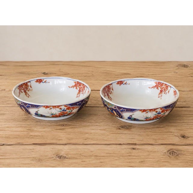 Japanese Vintage Japanese Arita Imari Peacock Bowls Signed - Set of 12 For Sale - Image 3 of 10