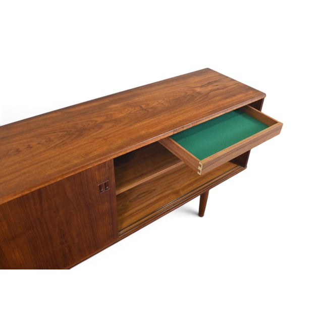 Danish Modern Square Pull Credenza in Teak For Sale - Image 9 of 9