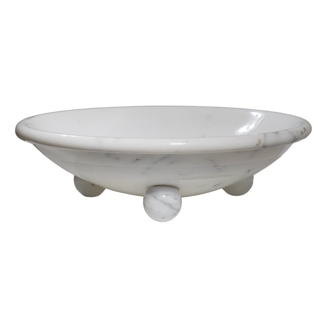White Carrara Marble Fruit Bowl by Sergio Asti for Up&Up 1970s For Sale
