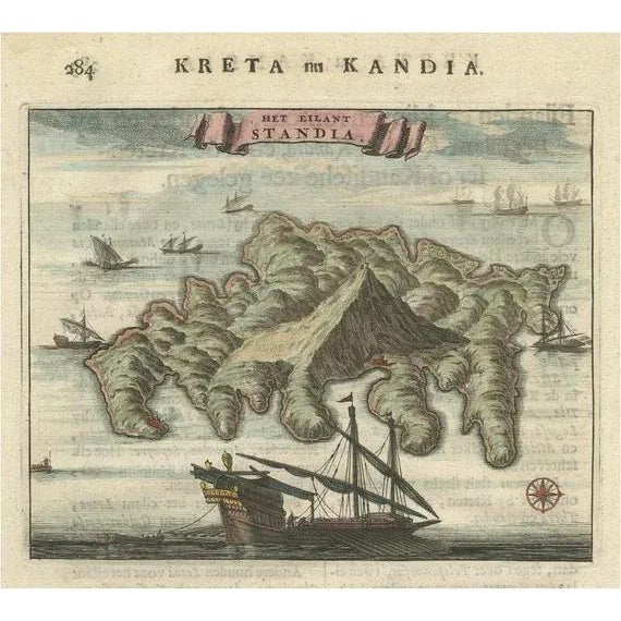 Standia, Greek Island, Heraklion, Crete, Greece, Balkans, 1688, Print For Sale - Image 6 of 6