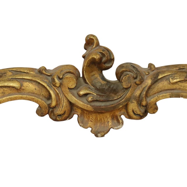 French Louis XV Style Console Table in Gold Leaf Gilded Wood and Marble, 1890s For Sale - Image 6 of 18
