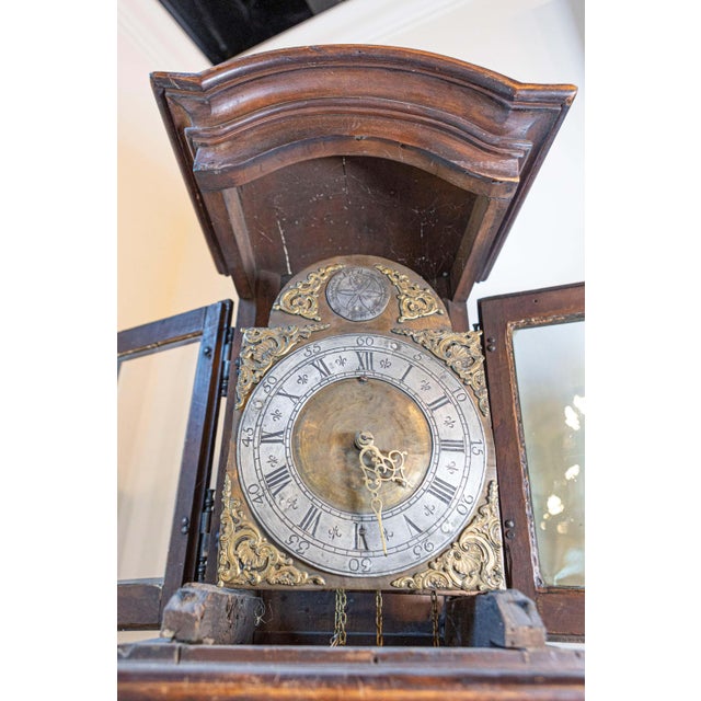 Mid 18th Century French Louis XV Period Walnut Longcase Clock from the Rhône Valley, circa 1760 For Sale - Image 5 of 16