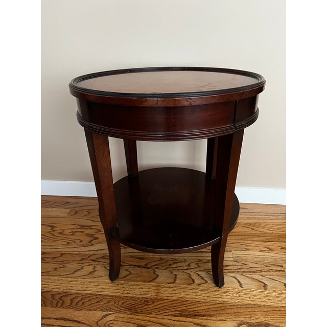 Late 20th Century Baker Furniture Milling Road Italian Provincial Mahogany and Burl Wood Side Table For Sale - Image 13 of 13