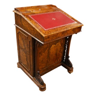 Victorian Davenport Desk in Burr Walnut, 1840 For Sale