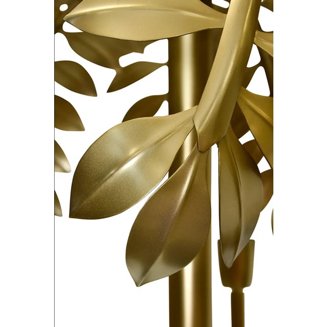 2020s Matthew Izzo Home Millie Antique Brass Five Light Palm Tree Chandelier For Sale - Image 5 of 7