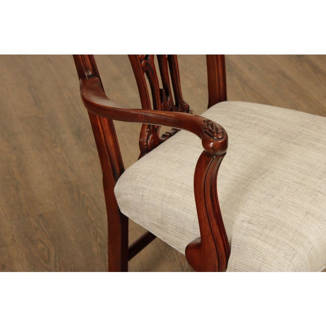 Chippendale Style Quality Set Of Eight Solid Mahogany Dining Chairs For Sale - Image 16 of 18