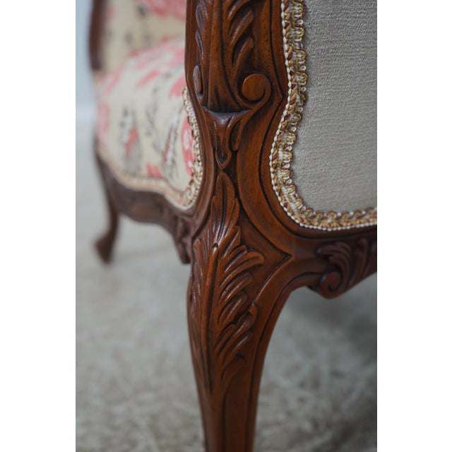 Pair French Louis XV Newly Upholstered Bergere Armchairs For Sale - Image 14 of 18