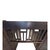 Vintage Asian-Inspired Dark Wood Executive Desk With Brass Hardware & Fretwork For Sale - Image 11 of 12