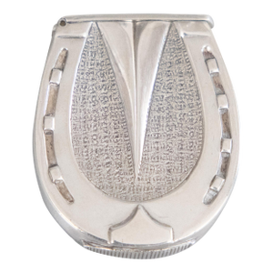 19th Century English Sterling Silver Equestrian Horseshoe Vesta Case Match Box