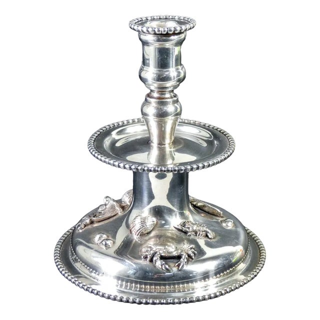 Silver Candlestick by De Vecchi Massera, 800s For Sale