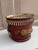 Early 20th Century French Red & Gold Tole Cachepot With Lion Head Handles and Pierced Gallery Rim For Sale - Image 5 of 10