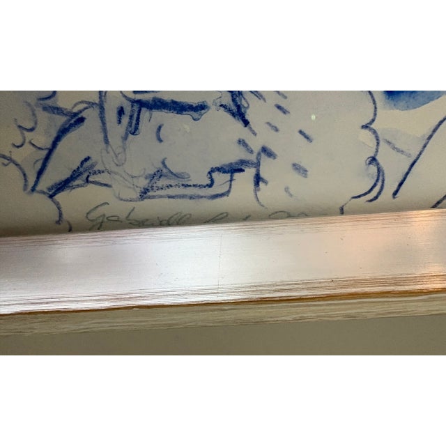 Contemporary 2022 French Aquerelle Original Gabrielle Rul Watercolor, Framed For Sale - Image 3 of 5