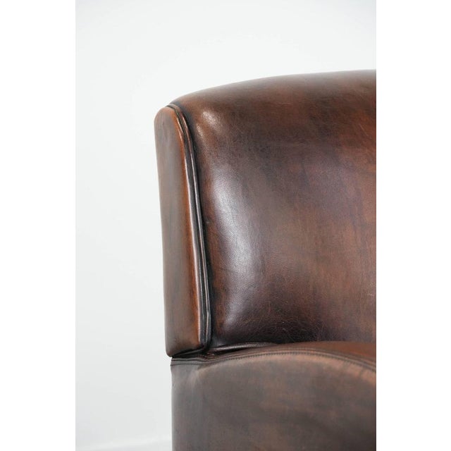 Vintage Brown Sheepskin Armchair For Sale - Image 11 of 17