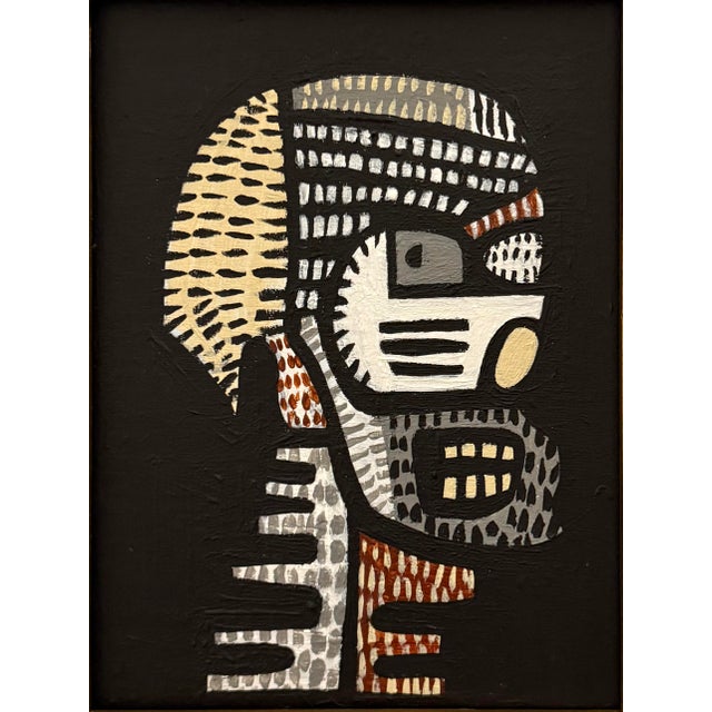Contemporary Original Contemporary Patchwork Style Framed Skull Painting For Sale - Image 3 of 3