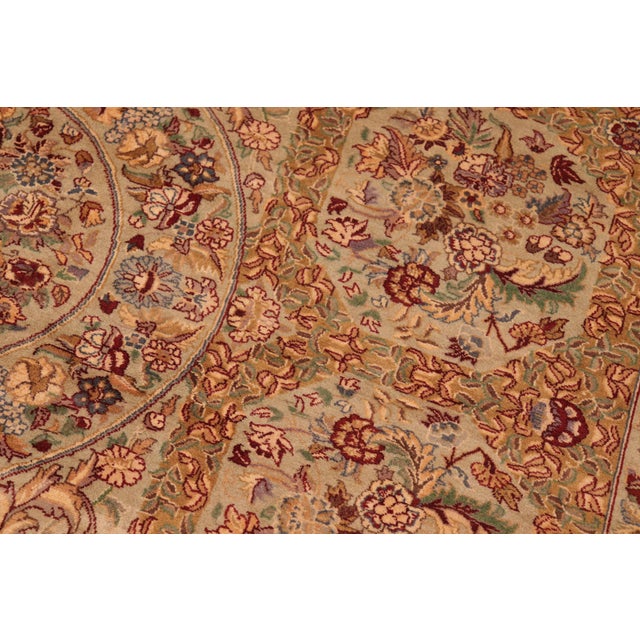 1990s Shabby Chic 1990's Pak-Persian Taupe/Green Wool Rug - 6'1'' X 9'0'' For Sale - Image 5 of 9