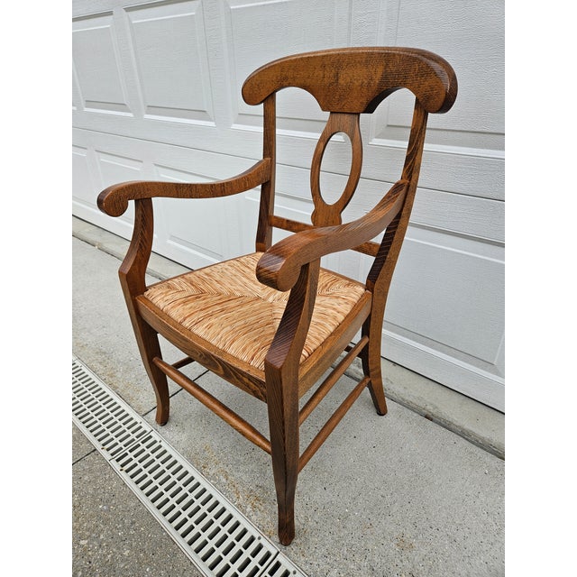 Wood Pottery Barn Rush Seat Dining Chairs - Set of Four For Sale - Image 7 of 10