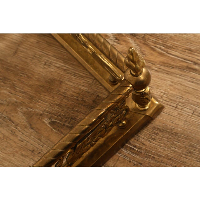Neoclassical Style Brass Fireplace Fender For Sale - Image 11 of 18