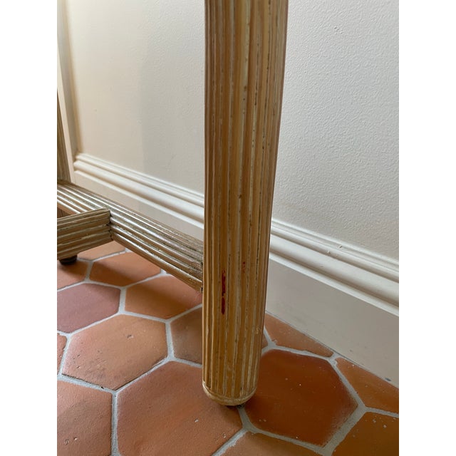Mid 20th Century Vintage American Drew Pencil Reed Ribbon Footstool For Sale - Image 5 of 9