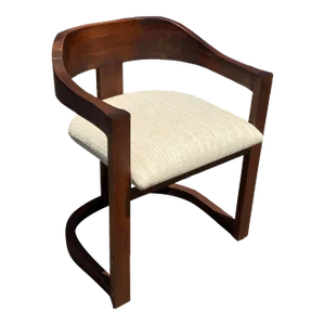 Solid Mahogany Dining Chair in Manner of Onassis Chair by Karl Springer Mid-Century Modern